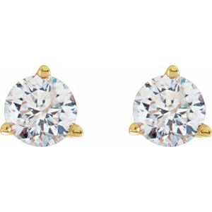 Round 3-Prong Cocktail-Style Stud Earrings