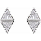 Two-Stone Bezel-Set Earrings