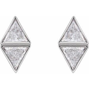 Two-Stone Bezel-Set Earrings