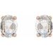 Oval 4-Prong Rose-Cut Stud Earrings