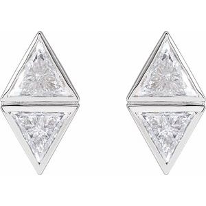 Two-Stone Bezel-Set Earrings