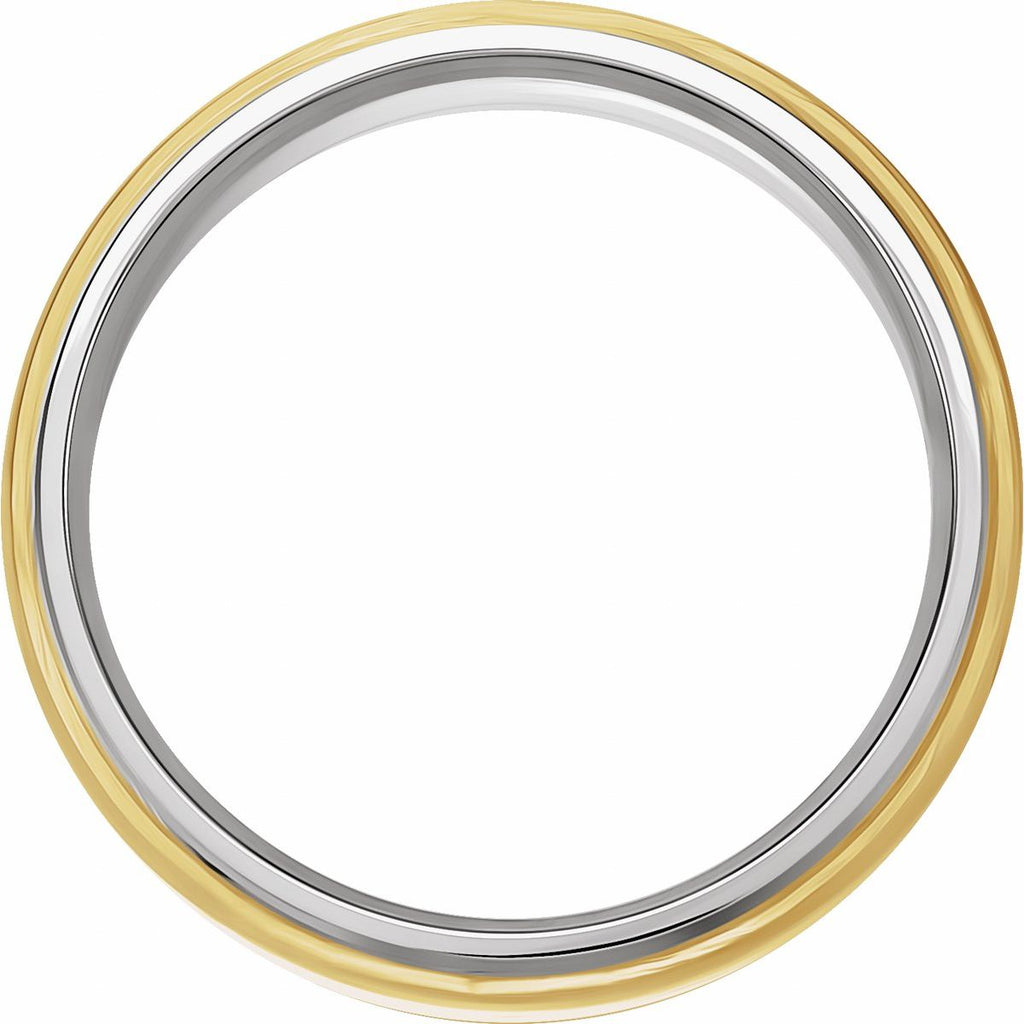 Diamond-Edge Inlay Half Round Band