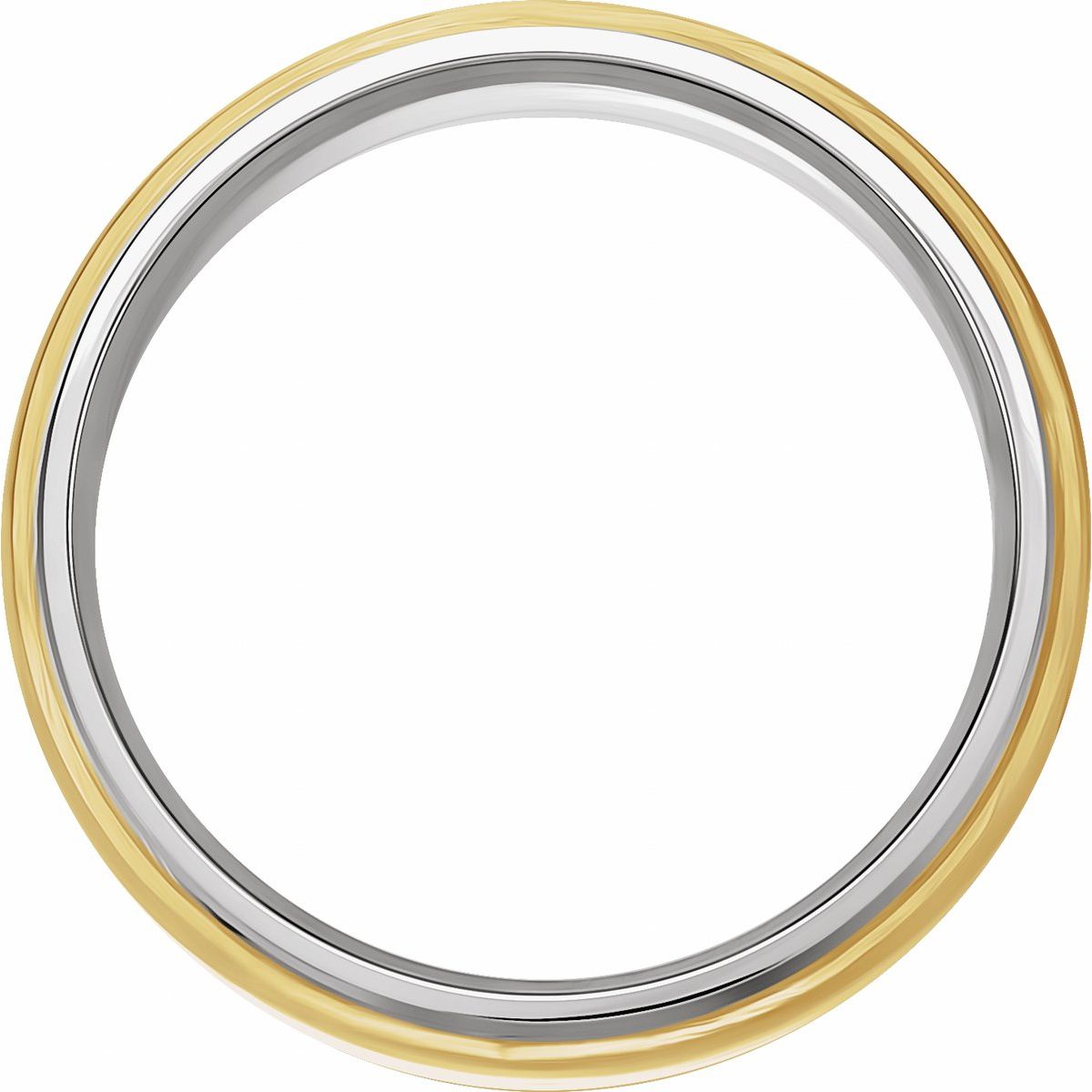 Diamond-Edge Inlay Half Round Band
