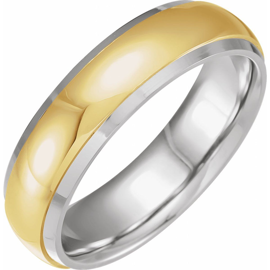 Diamond-Edge Inlay Half Round Band