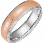 Diamond-Edge Inlay Half Round Band