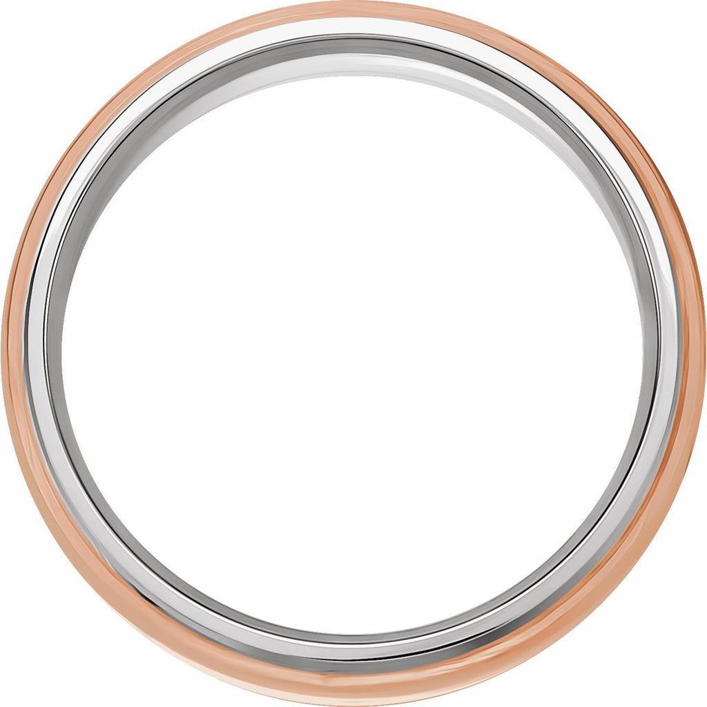 Diamond-Edge Inlay Half Round Band