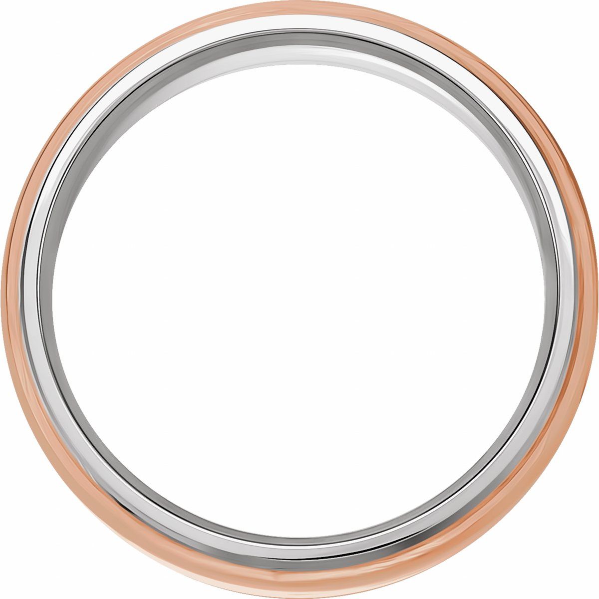 Diamond-Edge Inlay Half Round Band