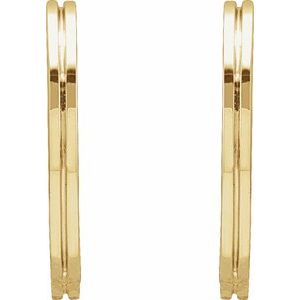 Grooved Huggie Hoop Earrings