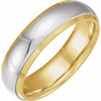 Diamond-Edge Inlay Half Round Band
