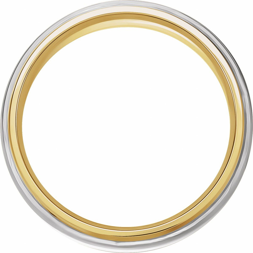 Diamond-Edge Inlay Half Round Band