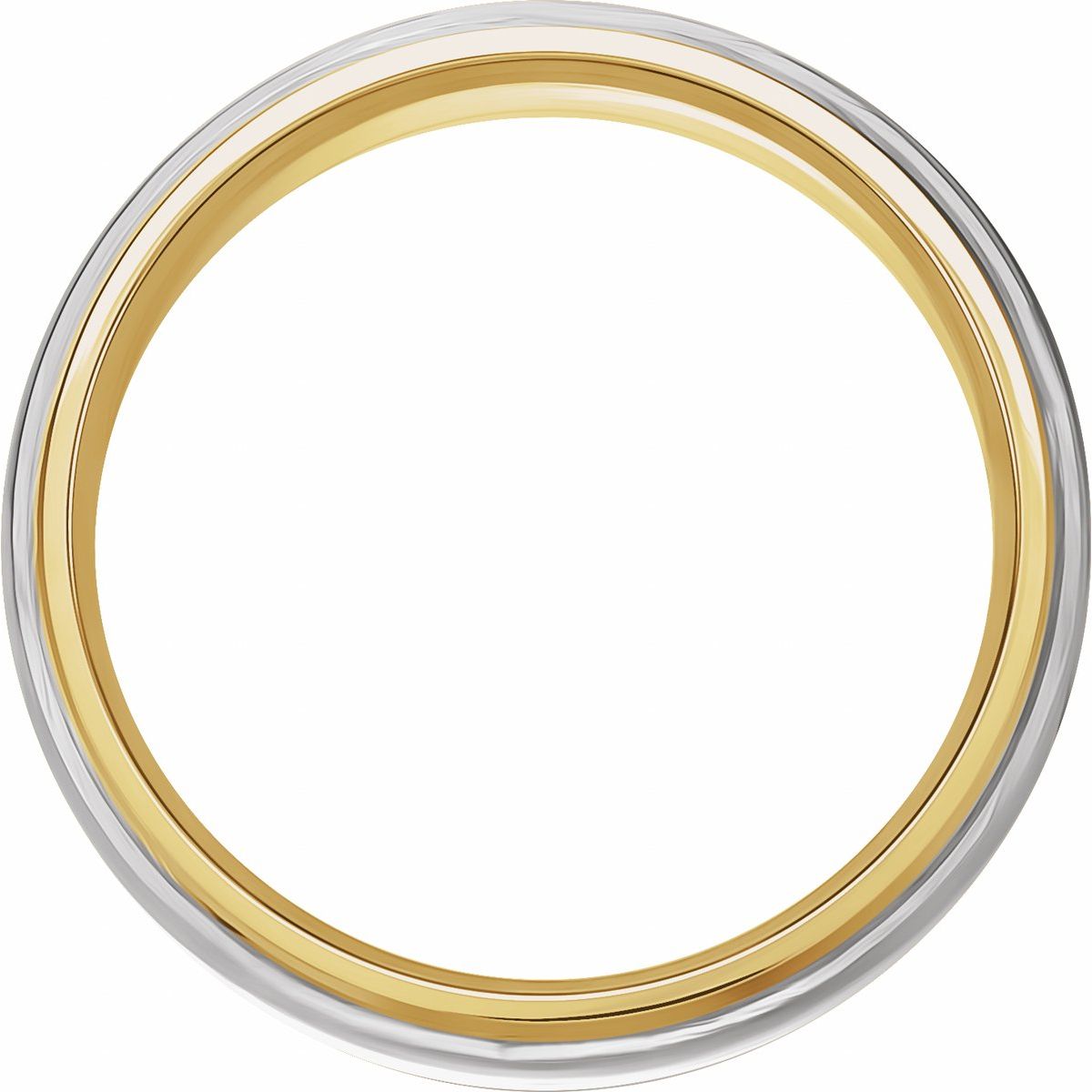 Diamond-Edge Inlay Half Round Band
