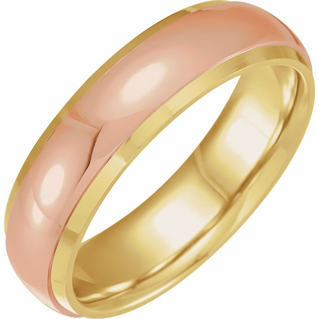 Diamond-Edge Inlay Half Round Band