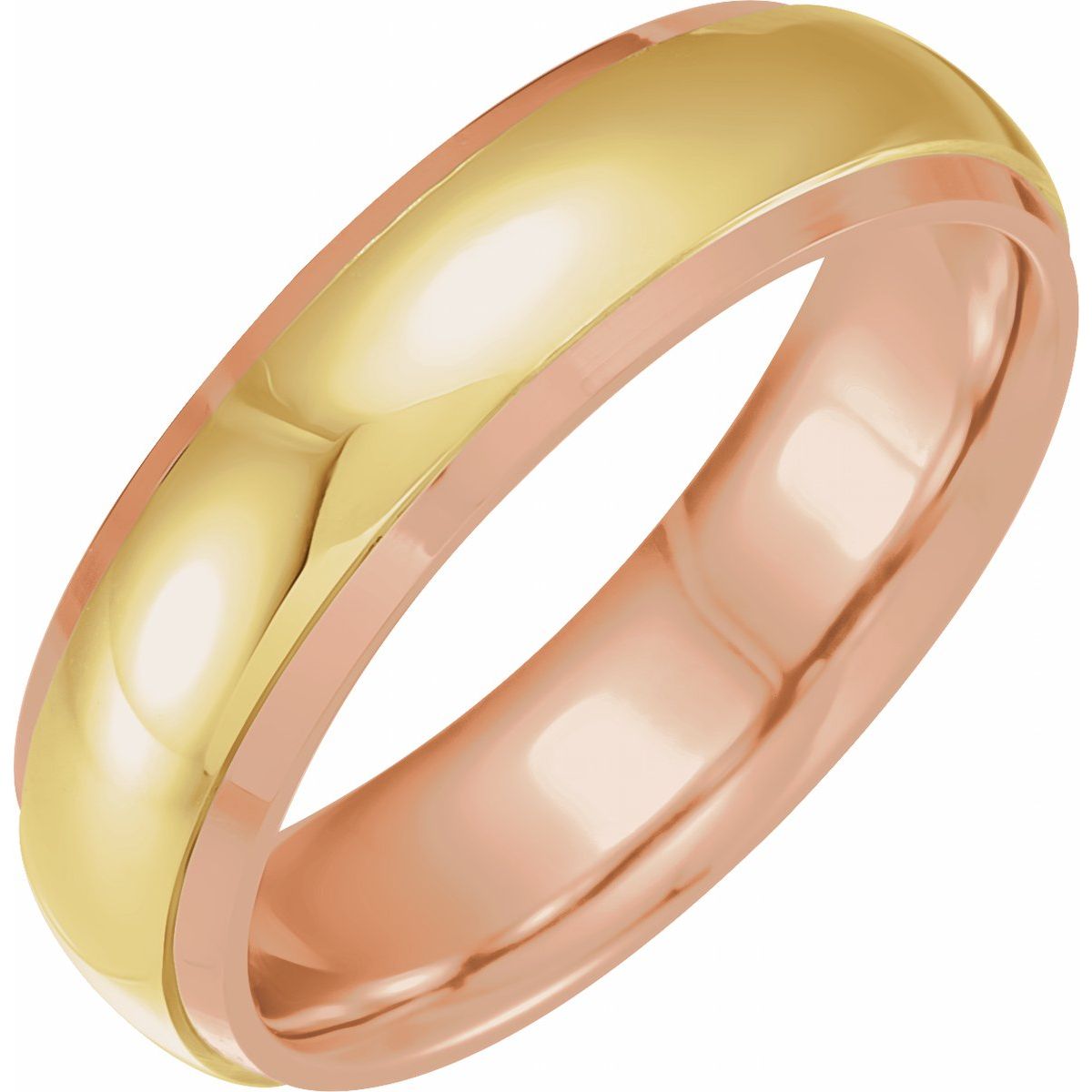Diamond-Edge Inlay Half Round Band