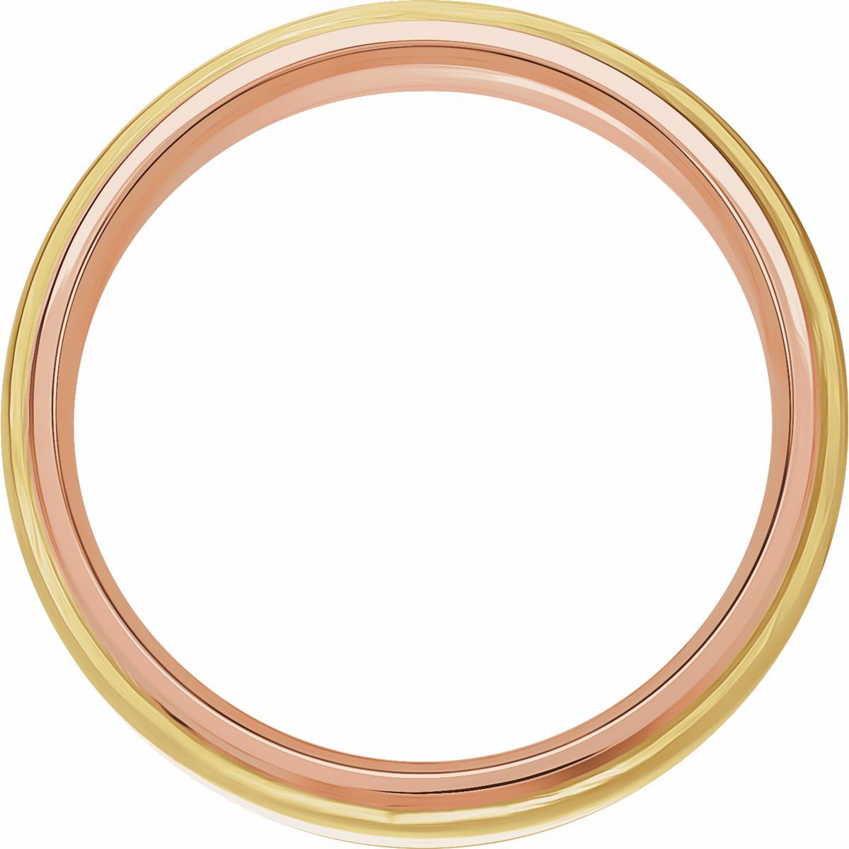 Diamond-Edge Inlay Half Round Band