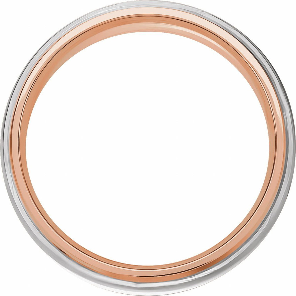 Diamond-Edge Inlay Half Round Band