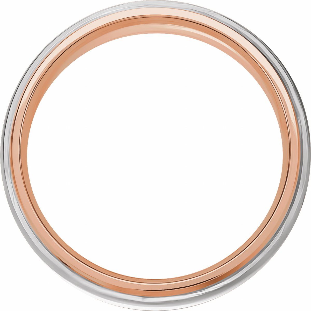 Diamond-Edge Inlay Half Round Band