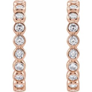 Bezel-Set Hoop Earrings