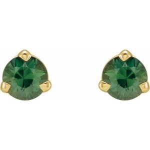 Round 3-Prong Claw Cocktail-Style Stud Earrings