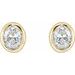 Oval Bezel-Set Stud Earrings