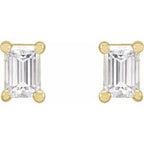 Straight Baguette 4-Prong Stud Earrings