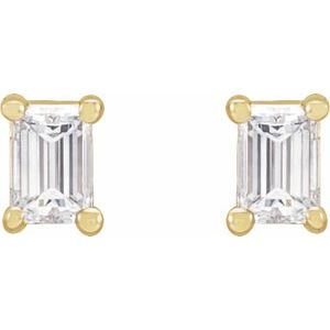 Straight Baguette 4-Prong Stud Earrings