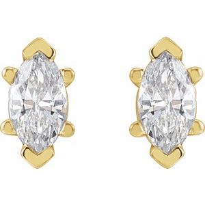 Marquise 6-Prong V-End Stud Earrings
