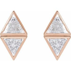 Two-Stone Bezel-Set Earrings