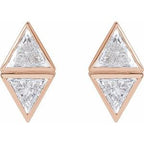 Two-Stone Bezel-Set Earrings