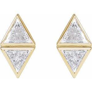 Two-Stone Bezel-Set Earrings