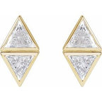 Two-Stone Bezel-Set Earrings