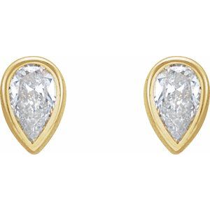 Pear Bezel-Set Stud Earrings
