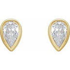 Pear Bezel-Set Stud Earrings