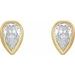 Pear Bezel-Set Stud Earrings