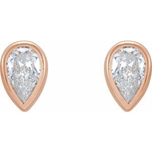 Pear Bezel-Set Stud Earrings