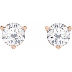 Round 3-Prong Stuller Moissanite™ Stud Earrings