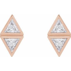 Two-Stone Bezel-Set Earrings