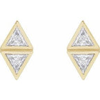 Two-Stone Bezel-Set Earrings