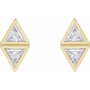 Two-Stone Bezel-Set Earrings