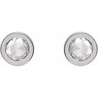 Round Bezel-Set Rose-Cut Stud Earrings