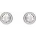 Round Bezel-Set Rose-Cut Stud Earrings