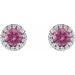 Round 4-Prong Halo-Style Earrings