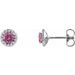 Round 4-Prong Halo-Style Earrings
