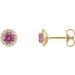 Round 4-Prong Halo-Style Earrings