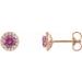 Round 4-Prong Halo-Style Earrings