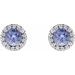 Round 4-Prong Halo-Style Earrings