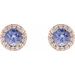 Round 4-Prong Halo-Style Earrings