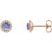 Round 4-Prong Halo-Style Earrings