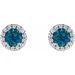 Round 4-Prong Halo-Style Earrings