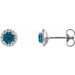 Round 4-Prong Halo-Style Earrings