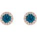 Round 4-Prong Halo-Style Earrings
